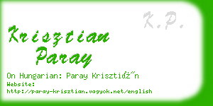 krisztian paray business card